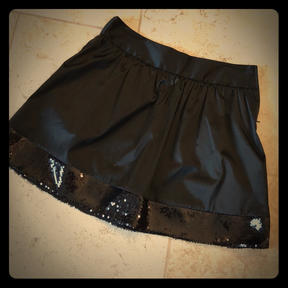 Dressy black skirt with sequin trim